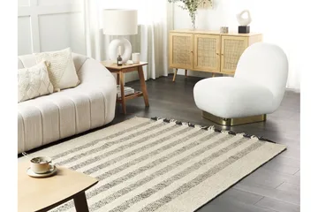 Tacettin Uldtæppe 140x200 cm - Sort/hvid - Tekstiler - Tæpper - Moderne tæppe - Uldtæppe