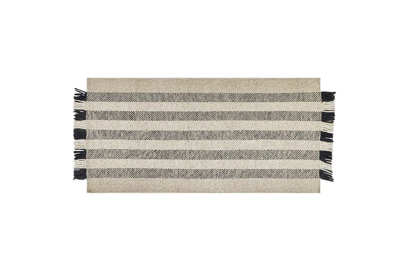 Tacettin Uldtæppe 80x150 cm, Sort/hvid