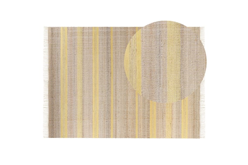 Talpur Jutetæppe 160x230 cm - Gul - Tekstiler - Tæpper - Moderne tæppe - Gangmåtter
