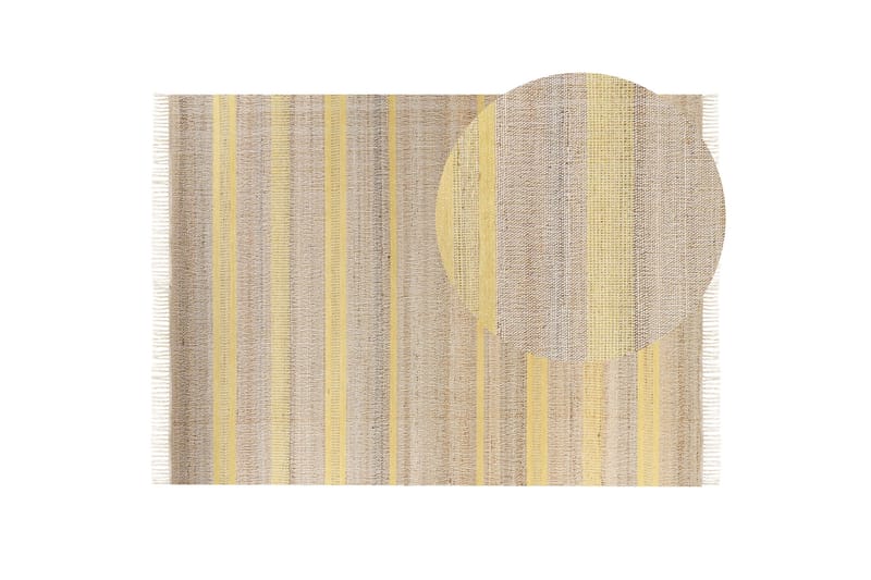 Talpur Jutetæppe 160x230 cm - Gul - Tekstiler - Tæpper - Moderne tæppe - Sisaltæpper