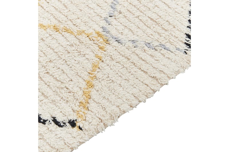 Tezpur Bomuldstæppe 140x200 cm - Beige - Tekstiler - Tæpper - Moderne tæppe - Bomuldstæpper