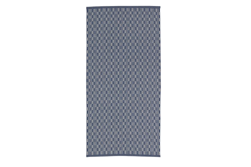 Tjörn Uldtæppe 75x200 cm Rektangulært - Blå - Tekstiler - Tæpper - Moderne tæppe - Uldtæppe