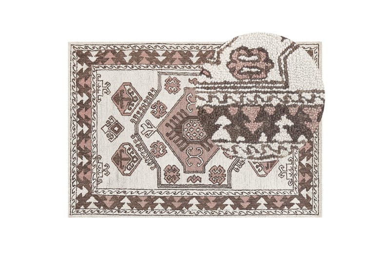 Tomarza Uldtæppe 160x230 cm - Brun - Tekstiler - Tæpper - Moderne tæppe - Uldtæppe