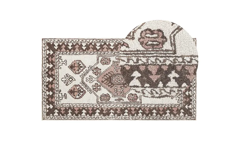 Tomarza Uldtæppe 80x150 cm - Brun - Tekstiler - Tæpper - Moderne tæppe - Uldtæppe