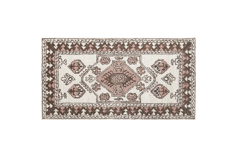 Tomarza Uldtæppe 80x150 cm - Brun - Tekstiler - Tæpper - Moderne tæppe - Uldtæppe