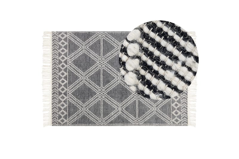 Toprakkale Uldtæppe 160x230 cm - Grå - Tekstiler - Tæpper - Moderne tæppe - Uldtæppe