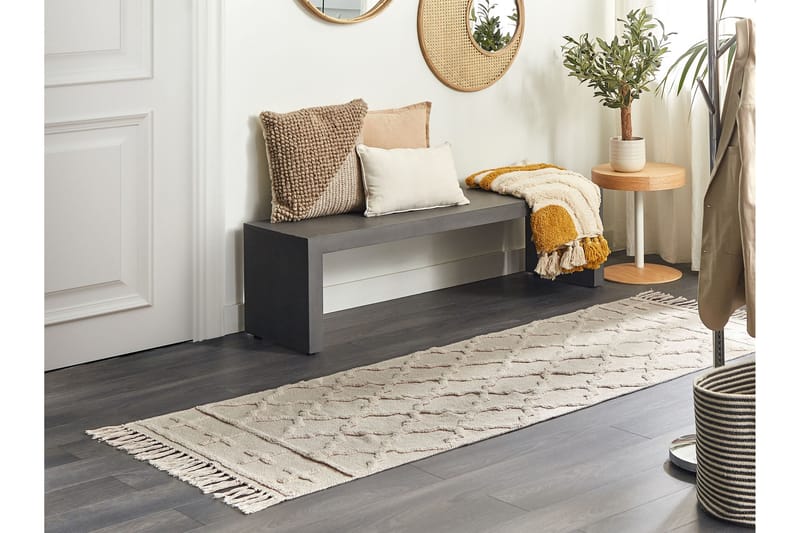 Tozlu Bomuldstæppe 80x230 cm - Beige - Tekstiler - Tæpper - Moderne tæppe - Bomuldstæpper