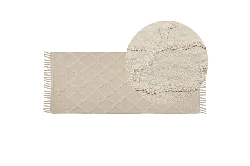 Tozlu Bomuldstæppe 80x230 cm - Beige - Tekstiler - Tæpper - Moderne tæppe - Bomuldstæpper