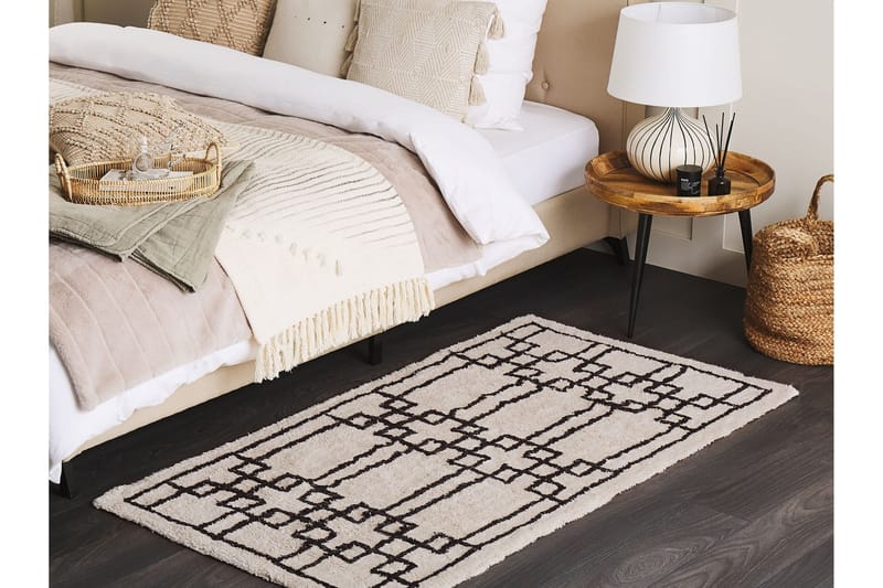 Turhal Ryetæppe 80x150 cm - Beige - Tekstiler - Tæpper - Moderne tæppe - Bomuldstæpper