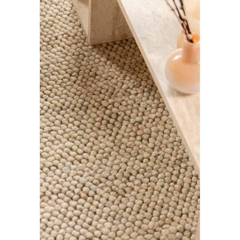 Uldmåtte Bubble Kvadrat - 240x240 cm, sand - Tekstiler - Tæpper - Moderne tæppe - Uldtæppe