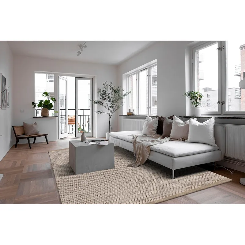 Uldmåtte Gotti - 140x200 cm, Natur - Tekstiler - Tæpper - Moderne tæppe - Uldtæppe