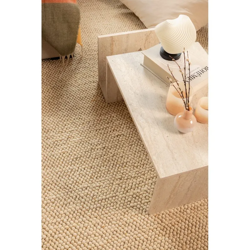 Uldtæppe Bubble Kvadrat - 200x200 cm, Natur - Tekstiler - Tæpper - Moderne tæppe - Uldtæppe