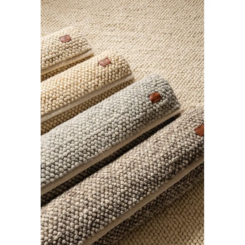 Uldtæppe Bubble Kvadrat - 240x240 cm, Creme - Tekstiler - Tæpper - Moderne tæppe - Uldtæppe