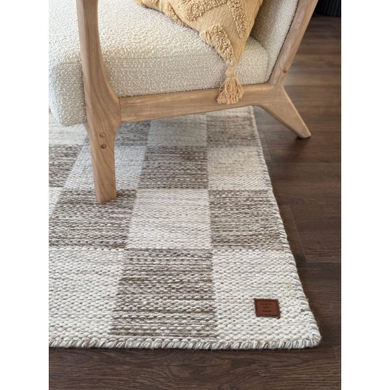 Uldtæppe Chessie Kvadrat - 200x200 cm, Mørklæder - Tekstiler - Tæpper - Moderne tæppe - Uldtæppe