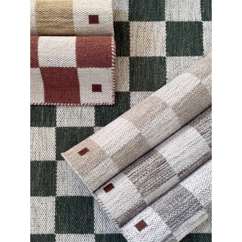 Uldtæppe Chessie Kvadrat - 200x200 cm, Terracotta - Tekstiler - Tæpper - Moderne tæppe - Uldtæppe