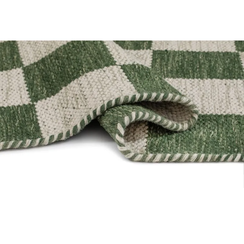 Uldtæppe Chessie Kvadrat - 250x250 cm, Smaragdgrøn - Tekstiler - Tæpper - Moderne tæppe - Uldtæppe