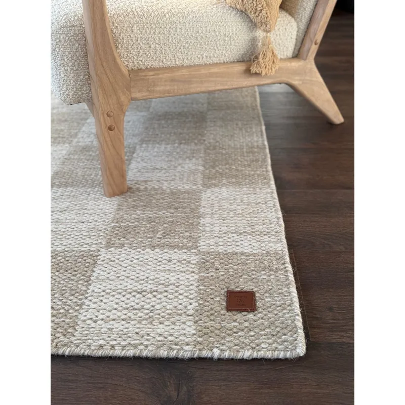 Uldtæppe Chessie Kvadrat - 300x300 cm, Linned - Tekstiler - Tæpper - Moderne tæppe - Uldtæppe