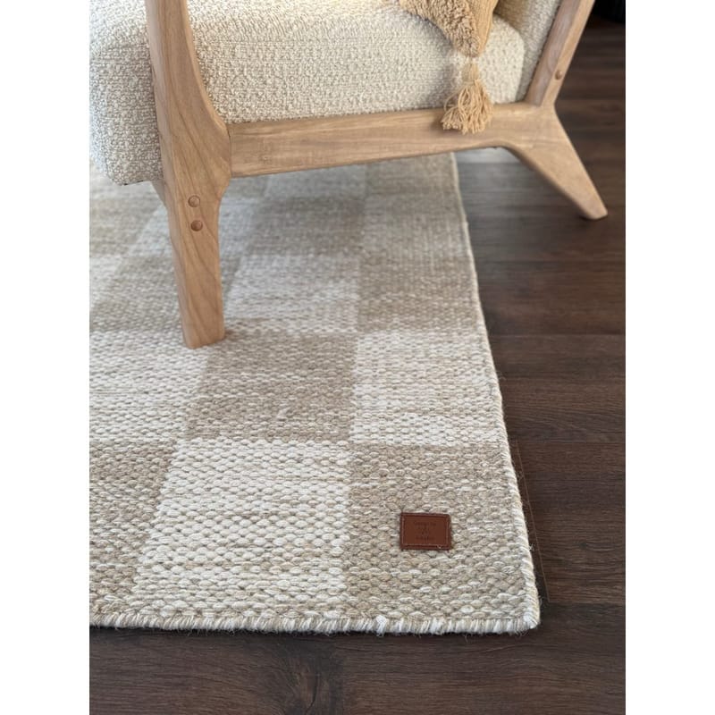 Uldtæppe Chessie Kvadrat - 300x300 cm, Linned - Tekstiler - Tæpper - Moderne tæppe - Uldtæppe