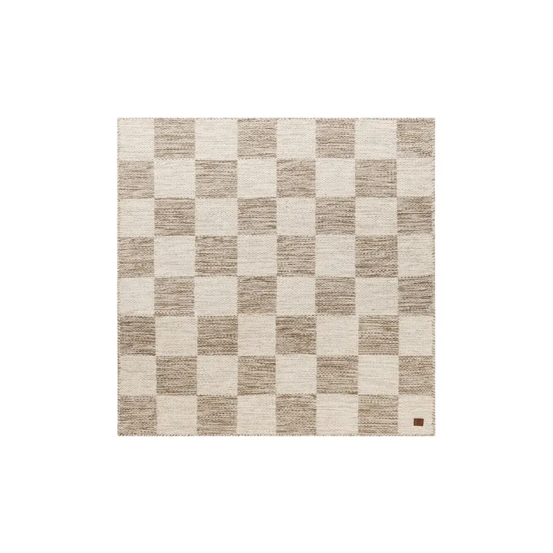 Uldtæppe Chessie Kvadrat, 300x300 cm, Mørklæder