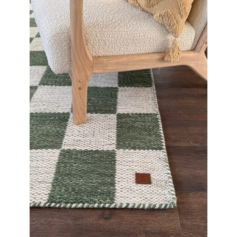 Uldtæppe Chessie Kvadrat - 300x300 cm, Smaragdgrøn - Tekstiler - Tæpper - Moderne tæppe - Uldtæppe