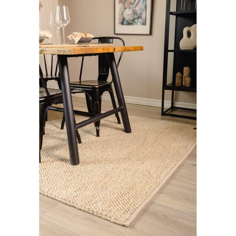 Uldtæppe KM Home Uldtæppe Bubble Sand 240x340 cm - Tekstiler - Tæpper - Moderne tæppe - Uldtæppe