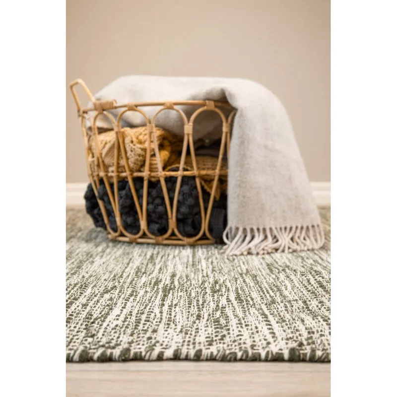 Uldtæppe Torsby - 160x230 cm, Olivengrøn - Tekstiler - Tæpper - Moderne tæppe - Uldtæppe