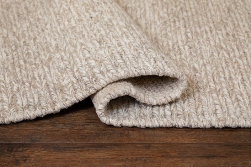 Bilke Ulltæppe 160x230 cm Rektangulær - Beige - Tekstiler - Tæpper - Moderne tæppe - Uldtæppe