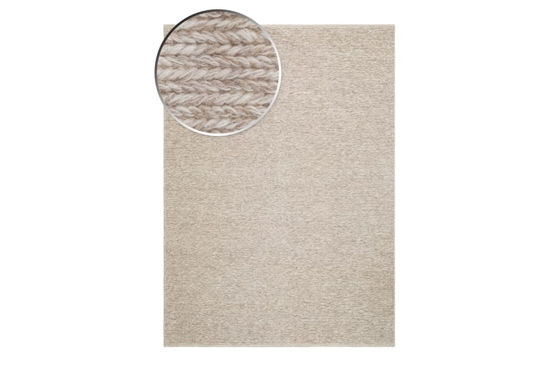 Bilke Ulltæppe 160x230 cm Rektangulær - Beige - Tekstiler - Tæpper - Moderne tæppe - Uldtæppe