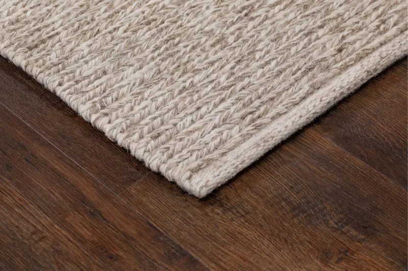 Bilke Ulltæppe 160x230 cm Rektangulær - Beige - Tekstiler - Tæpper - Moderne tæppe - Uldtæppe