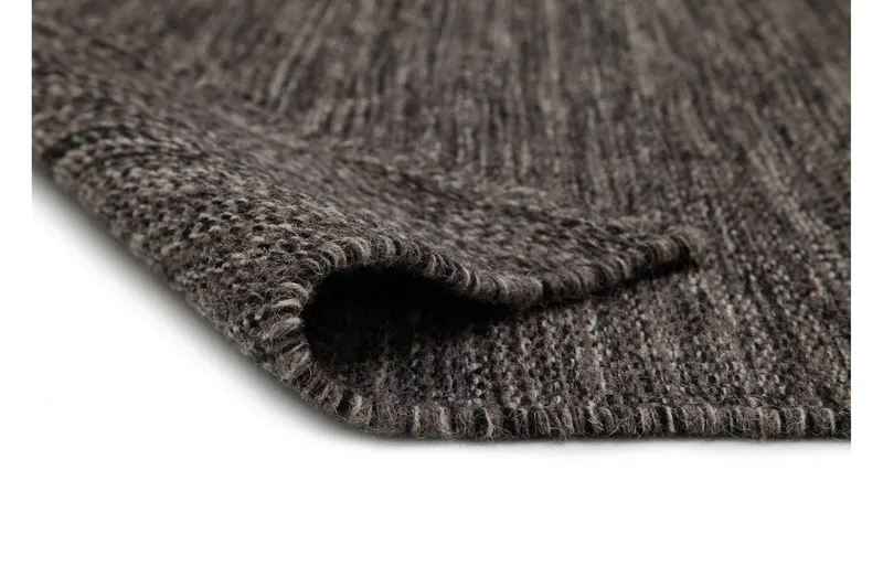 Birka Uldtæppe Rektangulært 75x150 cm - Antracit - Tekstiler - Tæpper - Moderne tæppe - Uldtæppe