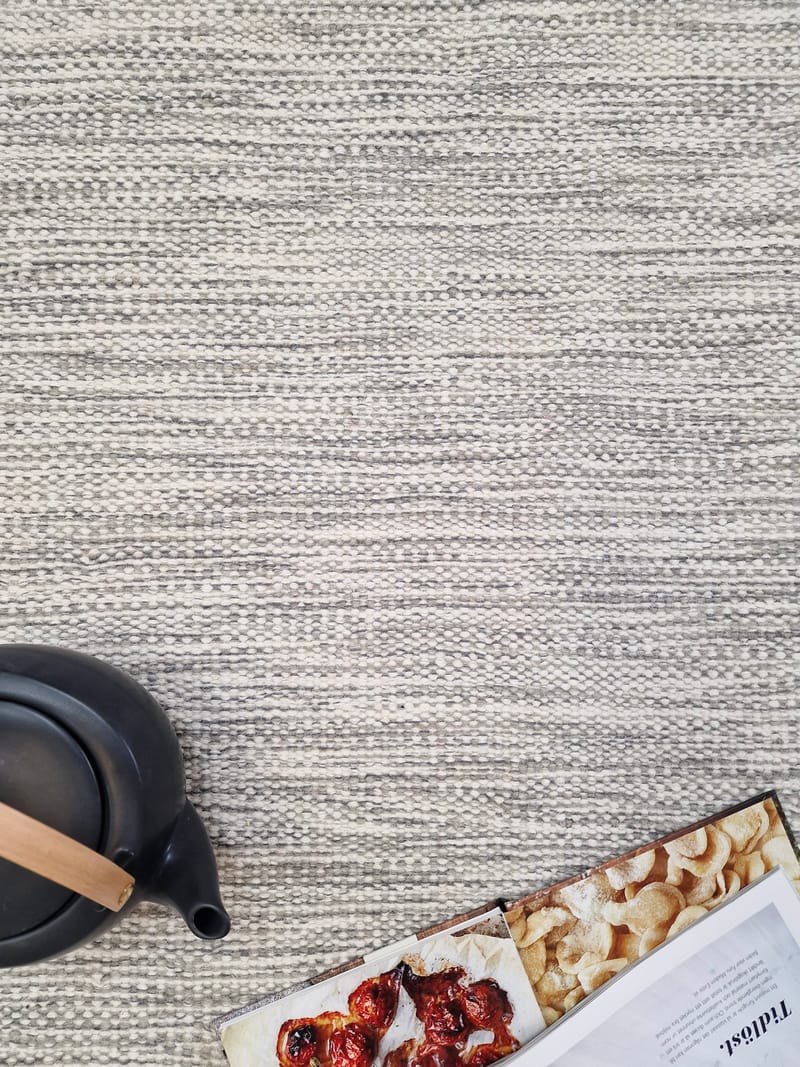 Birka Uldtæppe Rektangulært 75x150 cm - Sølv - Tekstiler - Tæpper - Moderne tæppe - Uldtæppe