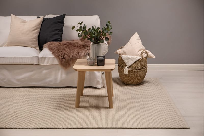 Dalarö Uldtæppe 140x200 cm - Hvid - Tekstiler - Tæpper - Moderne tæppe - Uldtæppe