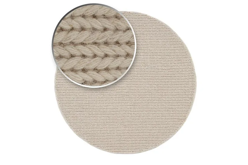 Dalarö Uldtæppe 160 cm Rund - Hvid - Tekstiler - Tæpper - Moderne tæppe - Uldtæppe