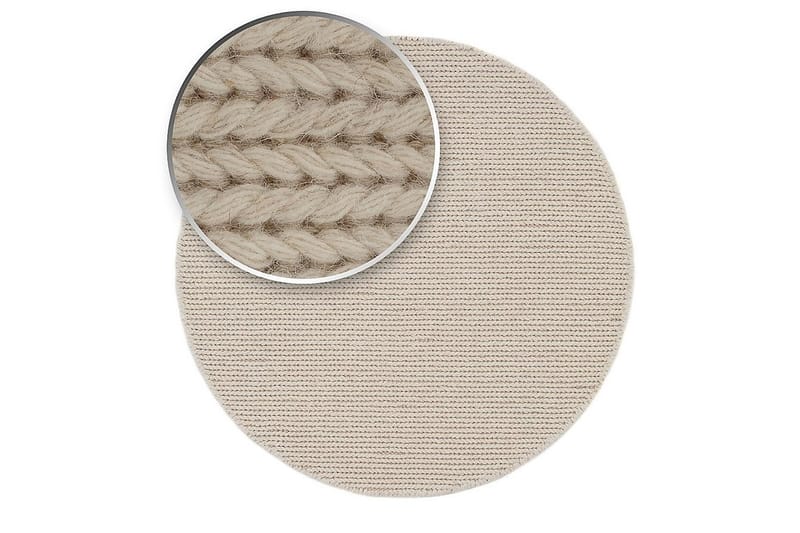 Dalarö Uldtæppe 160 cm Rund - Hvid - Tekstiler - Tæpper - Moderne tæppe - Uldtæppe