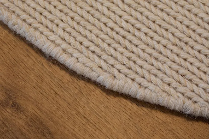 Dalarö Uldtæppe 160 cm Rund - Hvid - Tekstiler - Tæpper - Moderne tæppe - Uldtæppe