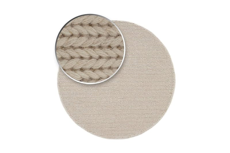 Dalarö Uldtæppe 200 cm Rund - Hvid - Tekstiler - Tæpper - Moderne tæppe - Uldtæppe