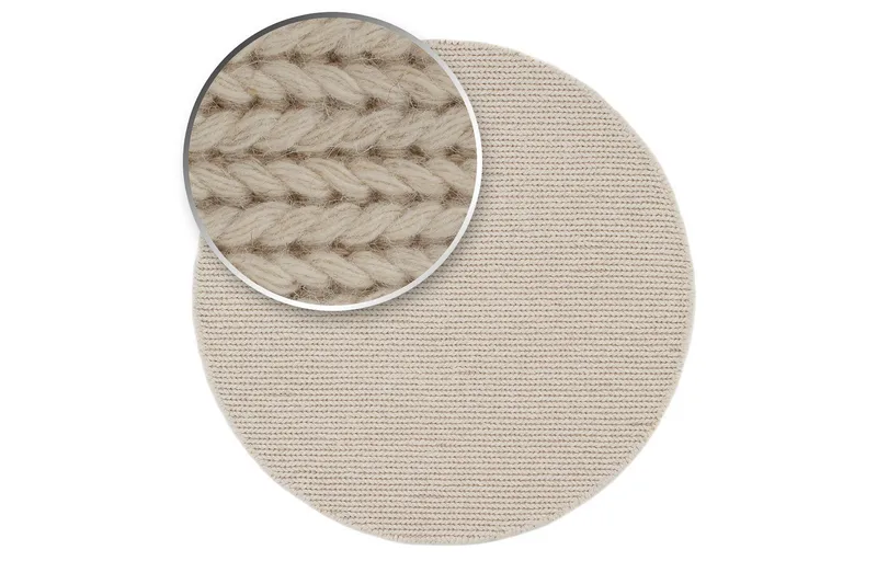 Dalarö Uldtæppe 240 cm Rund - Hvid - Tekstiler - Tæpper - Moderne tæppe - Uldtæppe