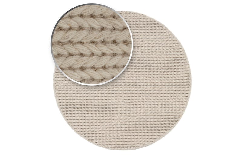 Dalarö Uldtæppe 240 cm Rund - Hvid - Tekstiler - Tæpper - Moderne tæppe - Uldtæppe