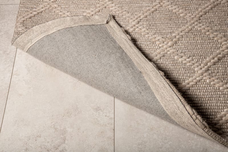 Dehaal Uldtæppe 160x230 cm - Beige - Store tæpper - Uldtæppe