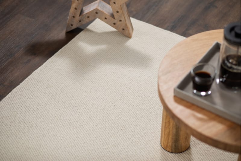 Ekeby Tæppe 75x230 cm - Hvid - Tekstiler - Tæpper - Moderne tæppe - Uldtæppe