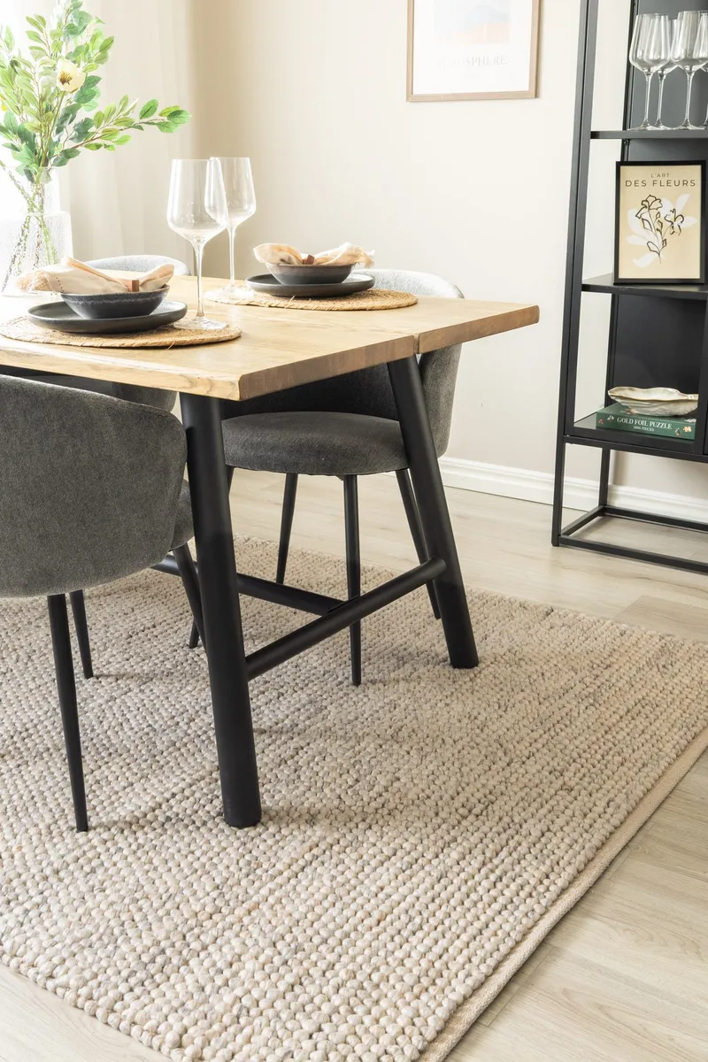 Håndvævet tæppe KM Home Bubble 300x400 cm Sand - Sand - Tekstiler - Tæpper - Moderne tæppe - Uldtæppe