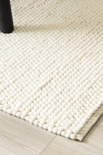 Håndvævet tæppe KM Home Bubble 75x230 cm Creme - Creme - Tekstiler - Tæpper - Moderne tæppe - Uldtæppe