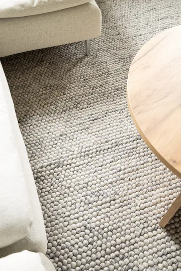 Håndvævet tæppe KM Home Bubble Kvadrat 200x200 cm Grå melange - Grå melange - Tekstiler - Tæpper - Moderne tæppe - Uldtæppe