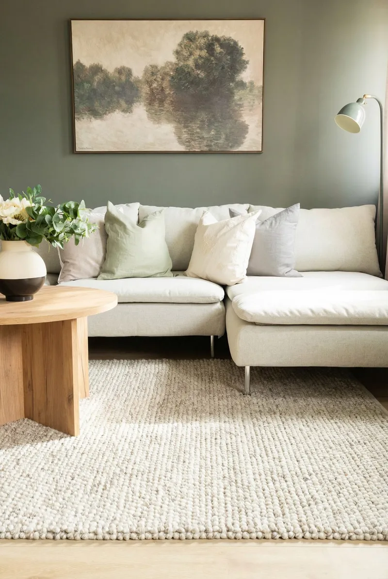 Håndvævet tæppe KM Home Bubble Kvadrat 240x240 cm Hør - hør - Tekstiler - Tæpper - Moderne tæppe - Uldtæppe