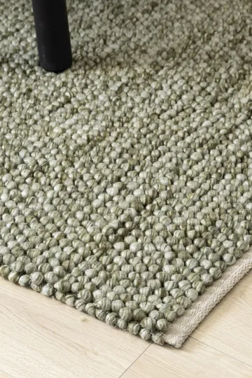Håndvævet tæppe KM Home Bubble Kvadrat 240x240 cm Olivengrøn - Olivengrøn - Tekstiler - Tæpper - Moderne tæppe - Uldtæppe