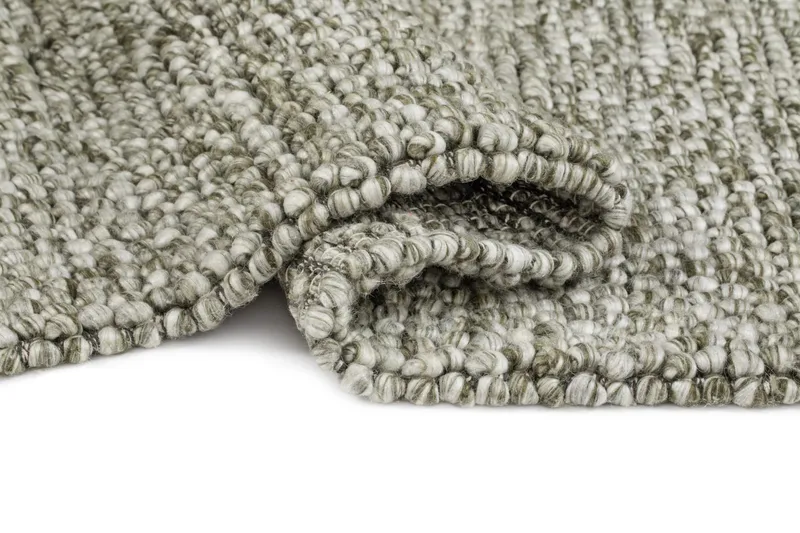 Håndvævet tæppe KM Home Bubble Kvadrat 240x240 cm Olivengrøn - Olivengrøn - Tekstiler - Tæpper - Moderne tæppe - Uldtæppe