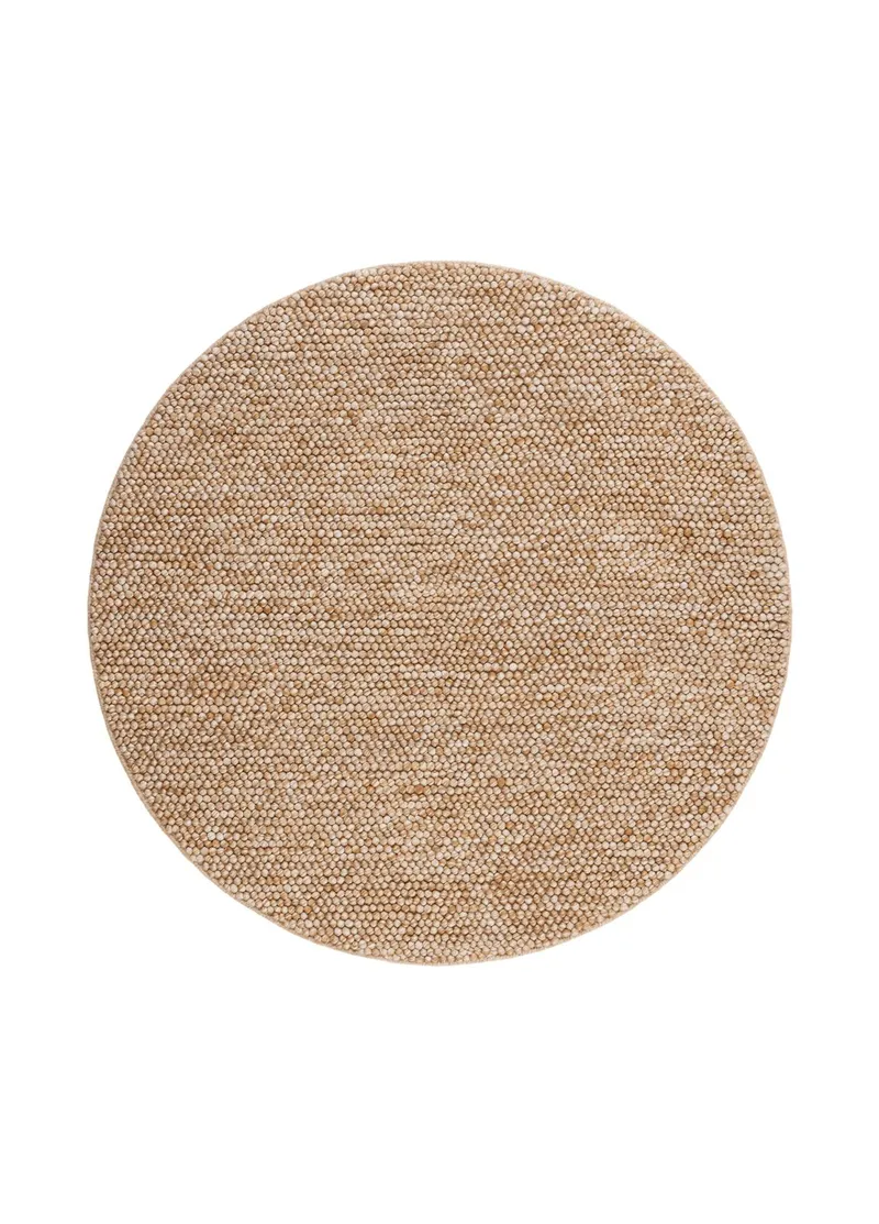 Håndvævet tæppe KM Home Bubble Rund 300x300 cm Karamel, Karamel