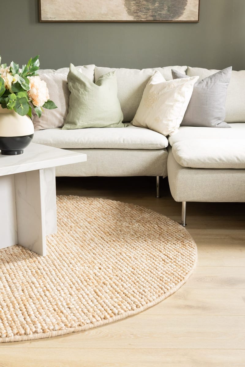 Håndvævet tæppe KM Home Bubble Rund 300x300 cm Karamel - Karamel - Tekstiler - Tæpper - Moderne tæppe - Uldtæppe