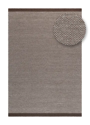 Håndvævet tæppe KM Home Sandhamn 200x300 cm Chokolade - Chokolade - Tekstiler - Tæpper - Moderne tæppe - Uldtæppe