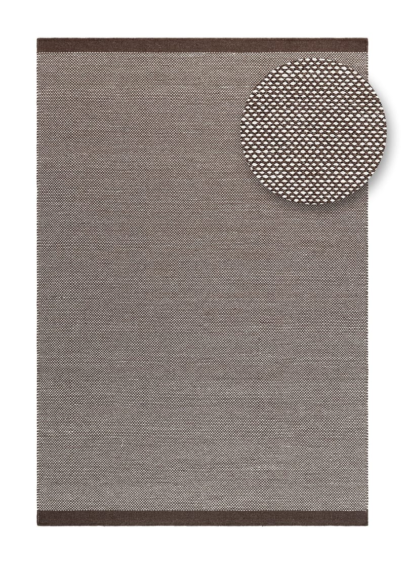 Håndvævet tæppe KM Home Sandhamn 200x300 cm Chokolade - Chokolade - Tekstiler - Tæpper - Moderne tæppe - Uldtæppe